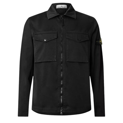STONE ISLAND COTTON GD OVERSHIRT BLACK