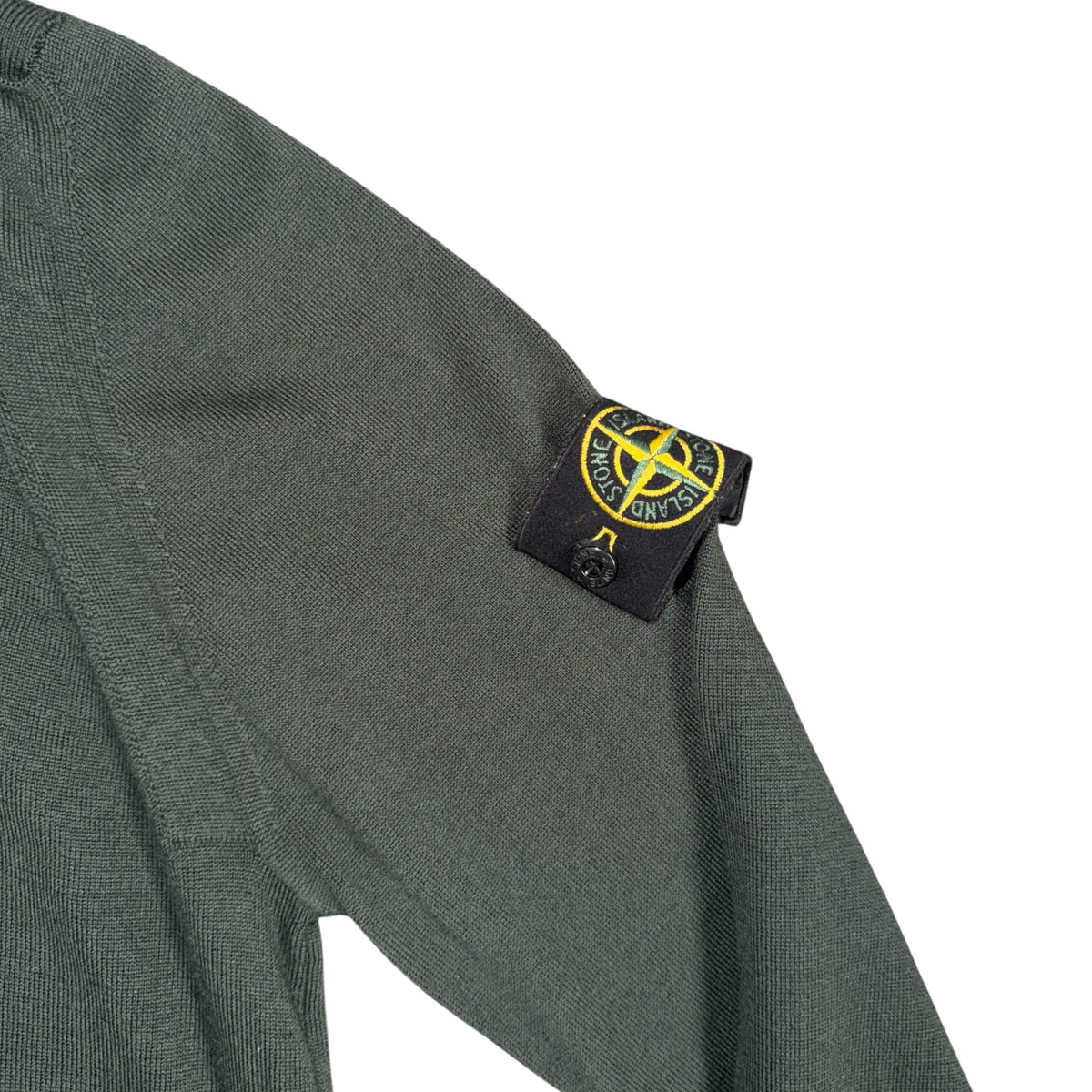STONE ISLAND COTTON CREWNECK SWEATSHIRT MILITARY GREEN