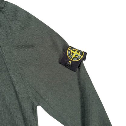 STONE ISLAND COTTON CREWNECK SWEATSHIRT MILITARY GREEN