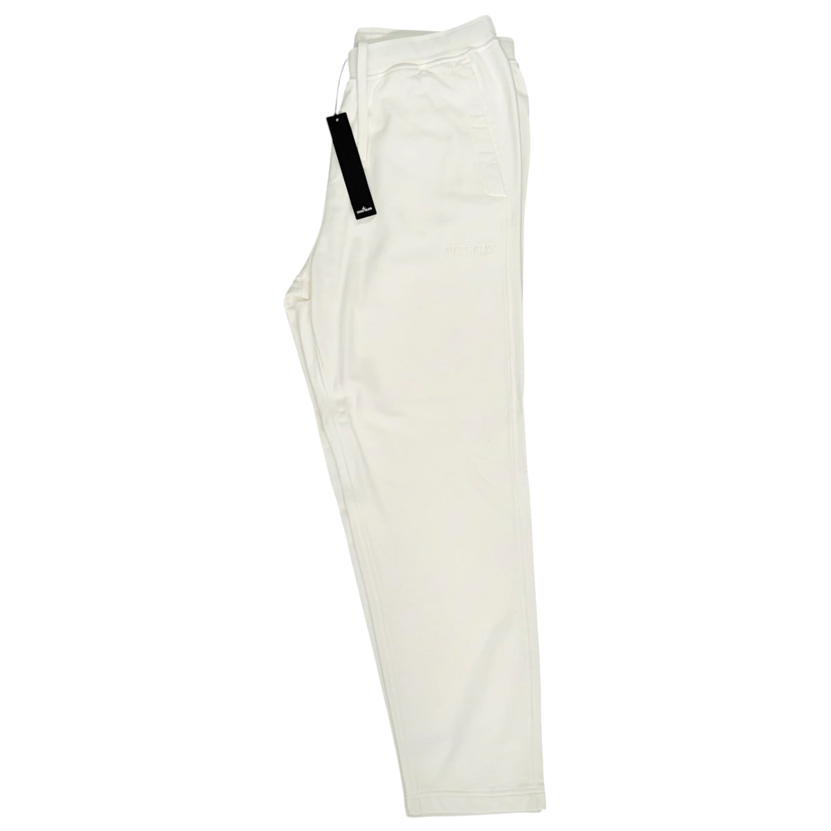 STONE ISLAND EMBROIDED LOGO JOGGERS WHITE