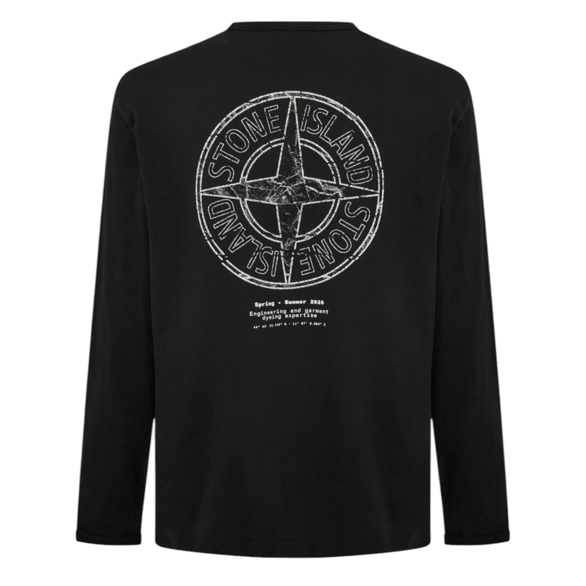 STONE ISLAND BACK LOGO LONG SLEEVED T-SHIRT BLACK
