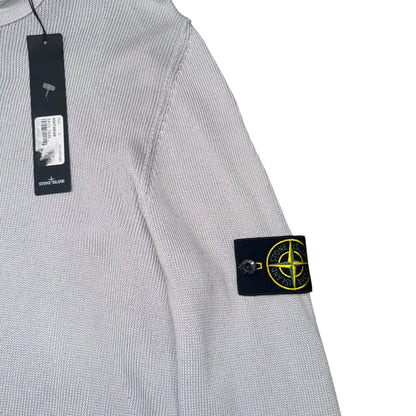 STONE ISLAND LAMBSWOOL HALF BUTTON UP GREY