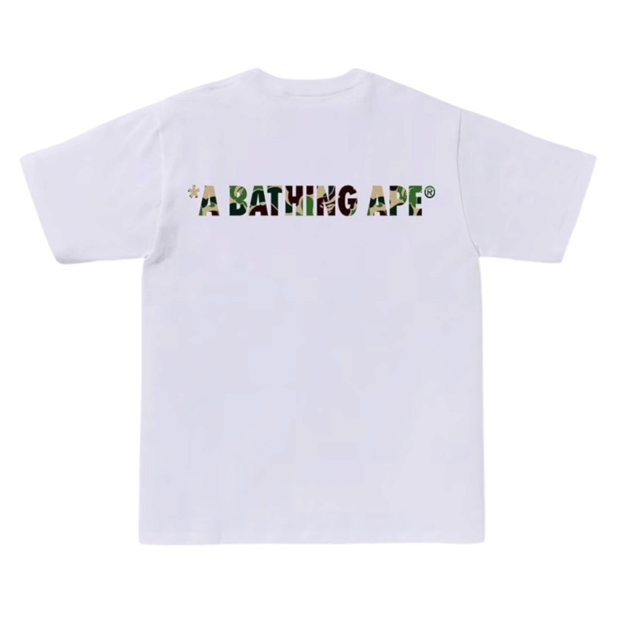 A BATHING APE EMBROIDERED LOGO T-SHIRT WHITE / GREEN