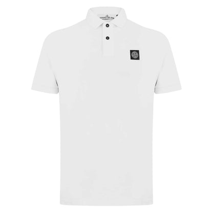 STONE ISLAND PATCH LOGO POLO SHIRT WHITE