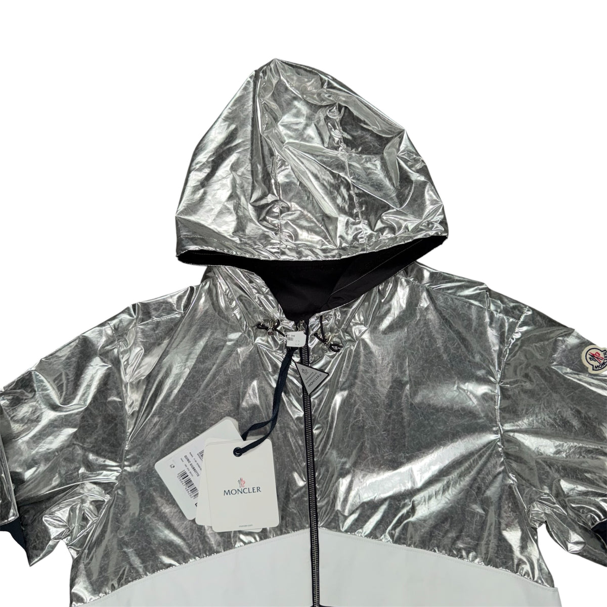 MONCLER QUINIC GIUBOTTO RAINCOAT SILVER/NAVY