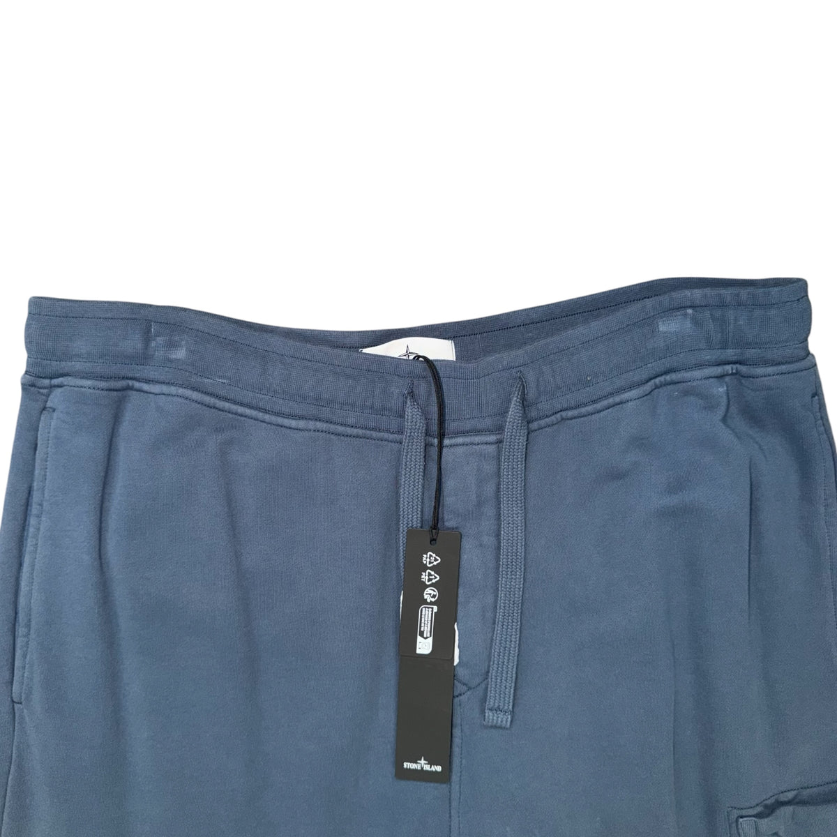 STONE ISLAND COTTON FLEECE CARGO BOTTOMS BLUE