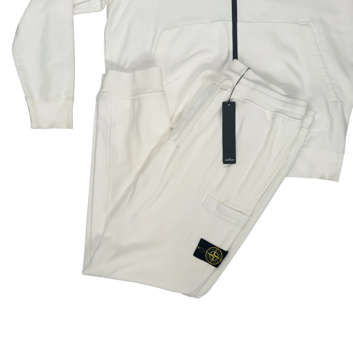 STONE ISLAND FULL ZIP UP TRACKSUIT WHITE