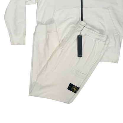 STONE ISLAND FULL ZIP UP TRACKSUIT WHITE