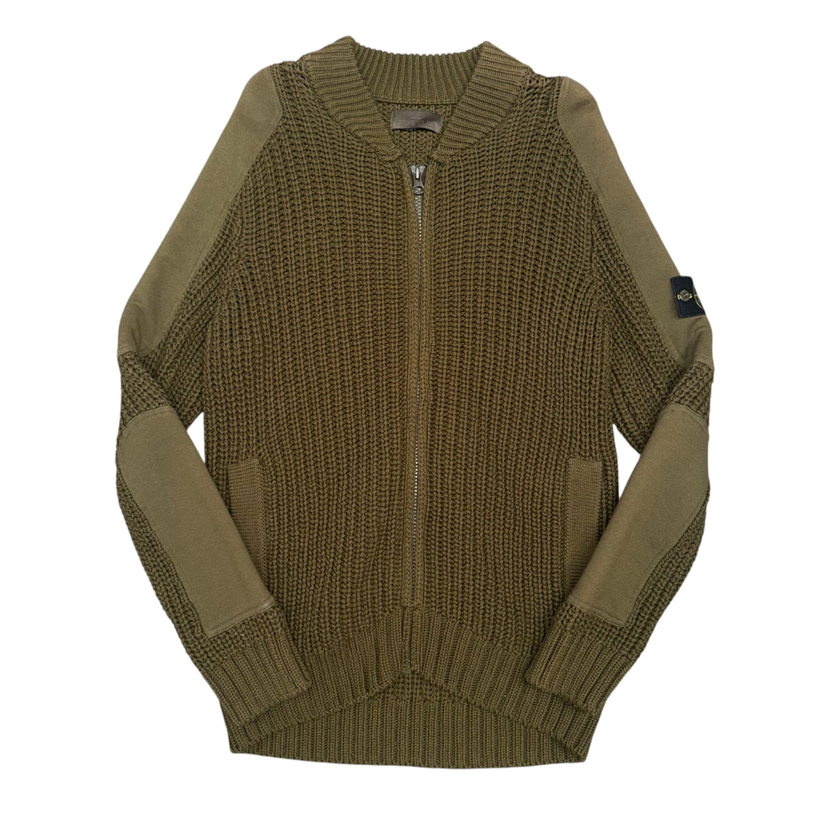 STONE ISLAND KNITTED HEAVY CARDIGAN KHAKI