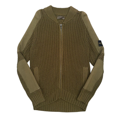 STONE ISLAND KNITTED HEAVY CARDIGAN KHAKI