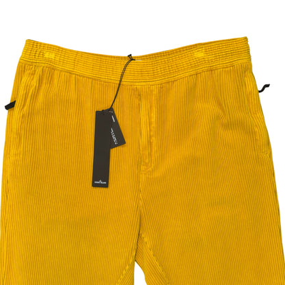 STONE ISLAND COTTON FLEECE JOGGERS YELLOW
