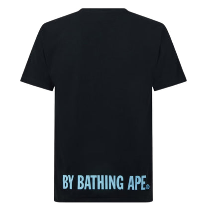A BATHING APE STA FACE GRAPHIC T-SHIRT BLACK / SKY BLUE