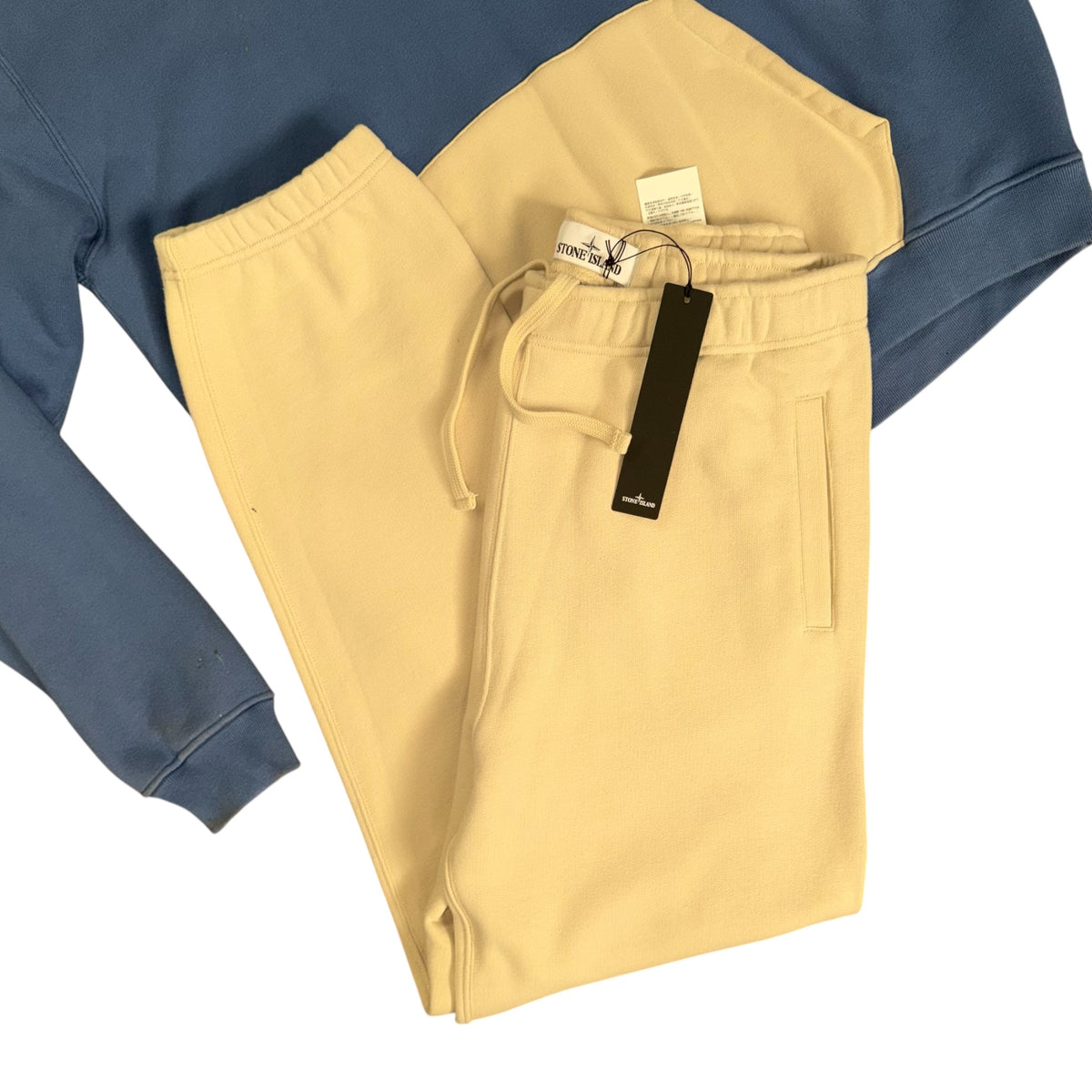 STONE ISLAND MARINA COTTON FLEECE TRACKSUIT BLUE & CREAM