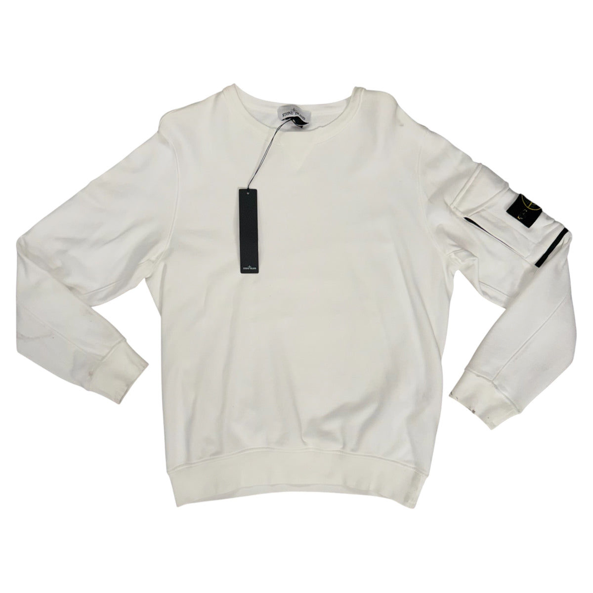 STONE ISLAND WHITE POCKET UTILITY SWEATSHIRT WHITE