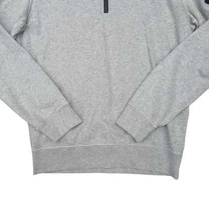 STONE ISLAND GARMENT-DYED HALF ZIP SWEATSHIRT GREY