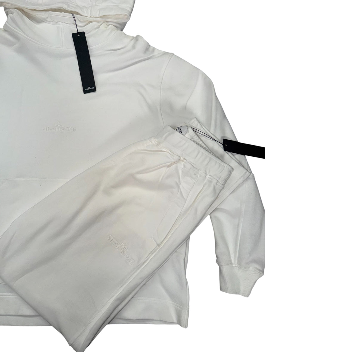 STONE ISLAND CENTRE LOGO TRACKSUIT WHITE