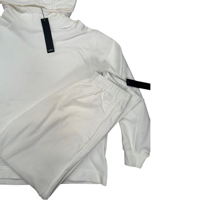 STONE ISLAND CENTRE LOGO TRACKSUIT WHITE