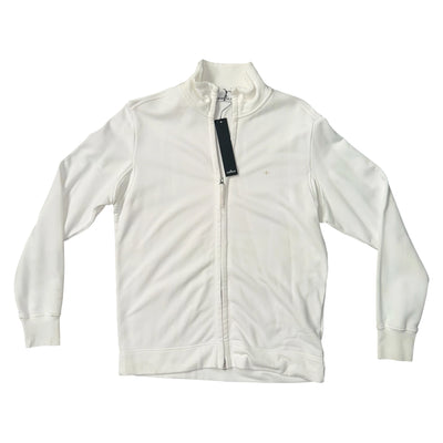 STONE ISLAND FULL ZIP SWEATSHIRT WHITE