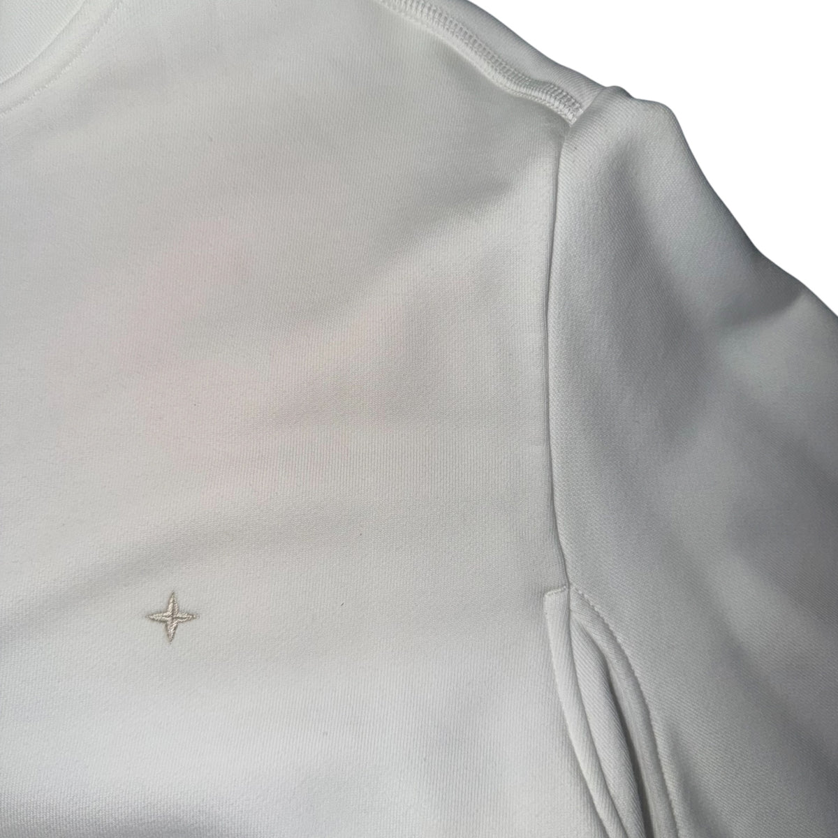 STONE ISLAND FULL ZIP SWEATSHIRT WHITE