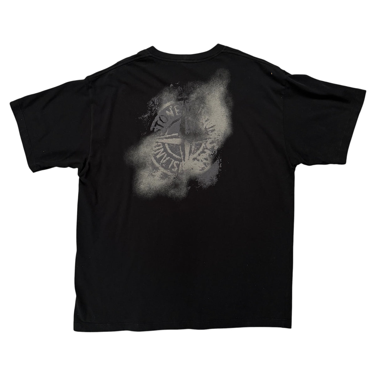STONE ISLAND CAMO COMPASS PRINT TEE BLACK