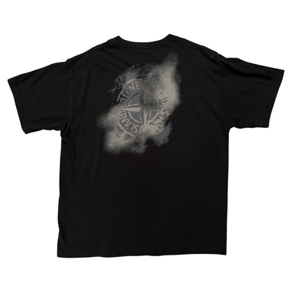 STONE ISLAND CAMO COMPASS PRINT TEE BLACK