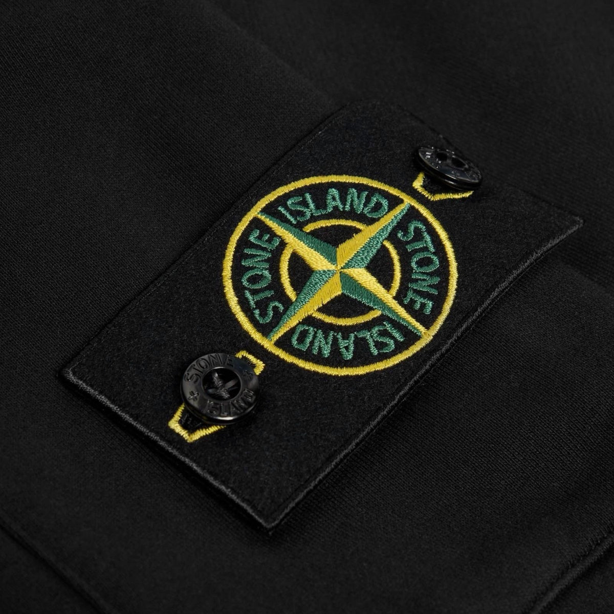 STONE ISLAND COTTON FLEECE CARGO JOGGERS BLACK