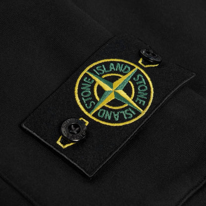 STONE ISLAND COTTON FLEECE CARGO JOGGERS BLACK