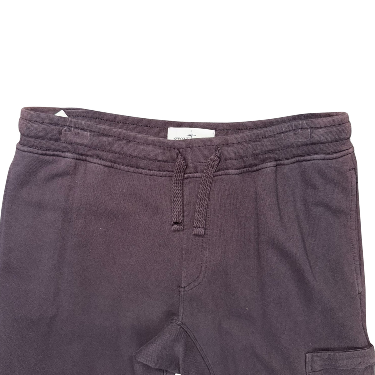 STONE ISLAND COTTON FLEECE CARGO JOGGERS BURGANDY/PURPLE