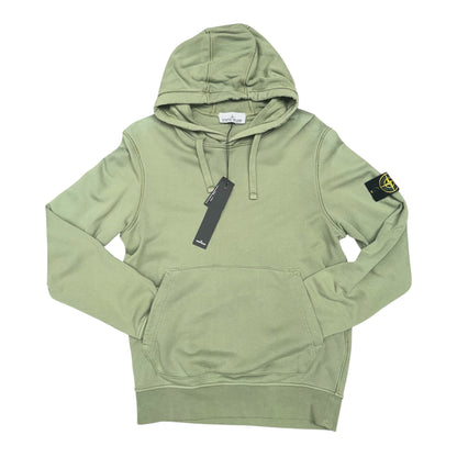 STONE ISLAND GARMENT-DYED COTTON FLEECE HOODIE KHAKI