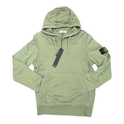STONE ISLAND GARMENT-DYED COTTON FLEECE HOODIE KHAKI