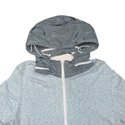 STONE ISLAND COTTON NY ZIP HOODIE LIGHT BLUE