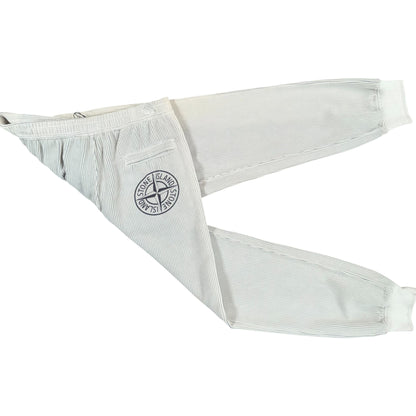 STONE ISLAND COTTON FLEECE JOGGERS WHITE