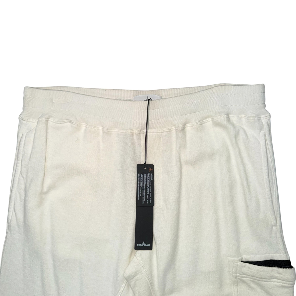 STONE ISLAND ORGANIC FLEECE SLIM FIT JOGGERS OFF WHITE