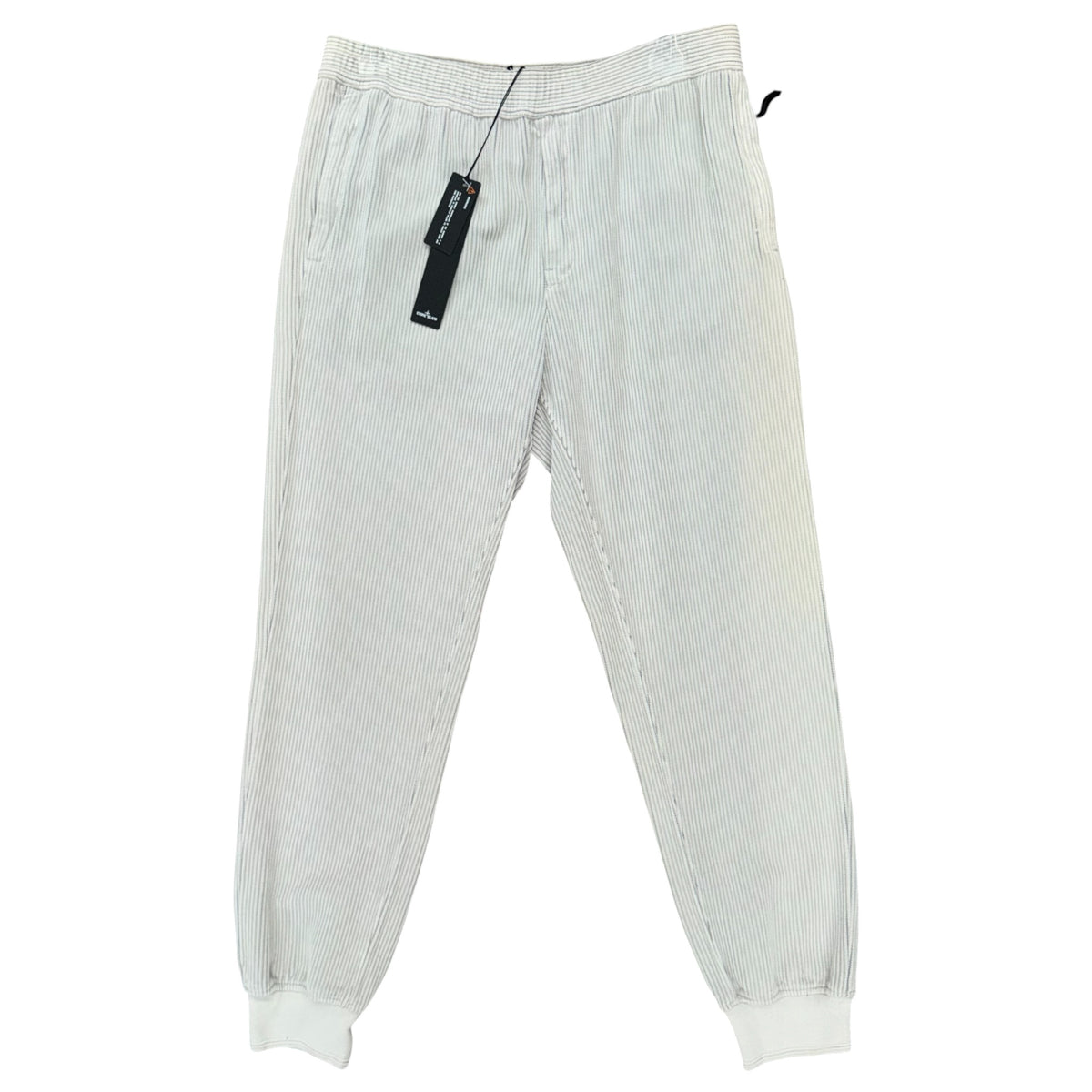 STONE ISLAND COTTON FLEECE JOGGERS WHITE