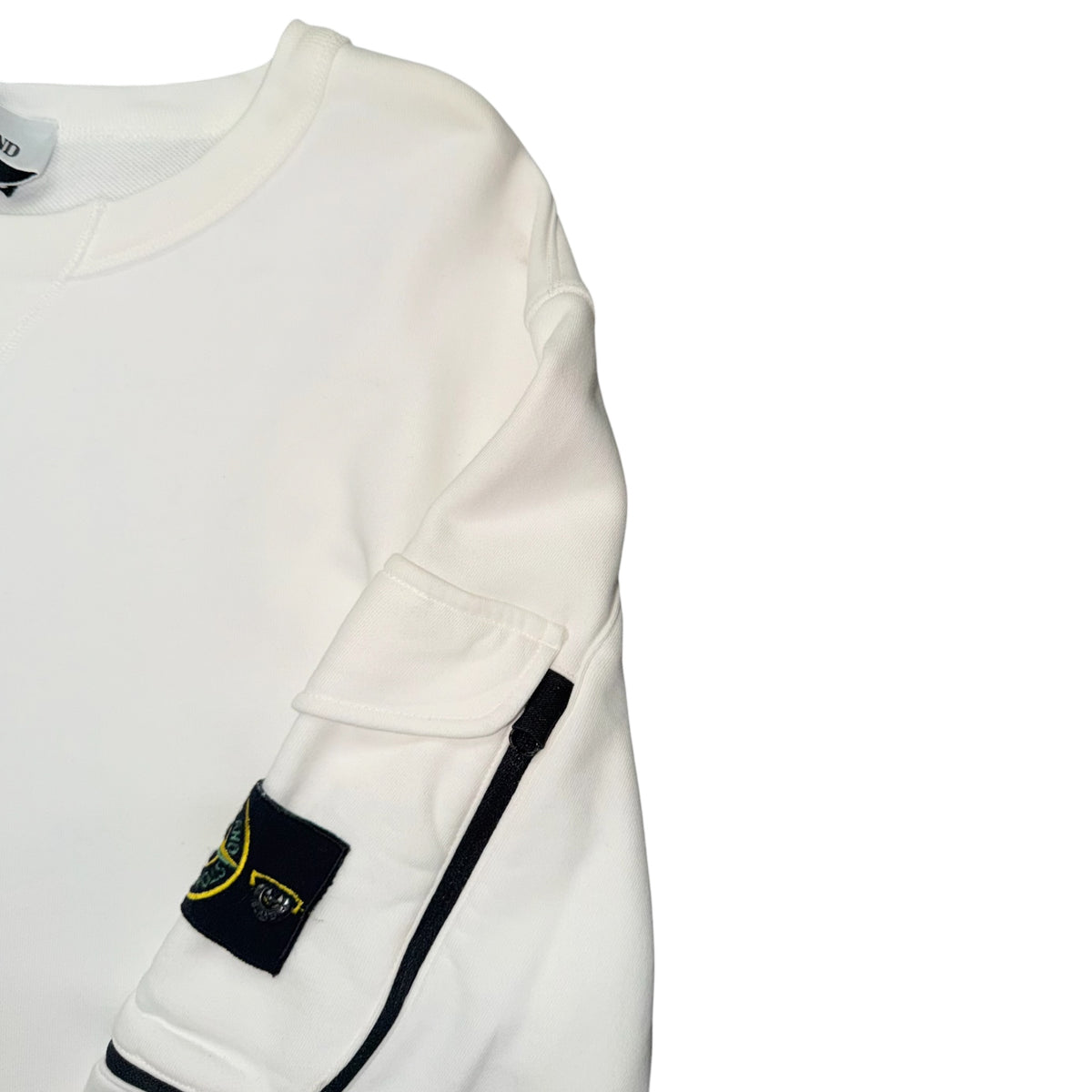STONE ISLAND WHITE POCKET UTILITY SWEATSHIRT WHITE
