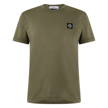 STONE ISLAND PATCH LOGO T-SHIRT MILITARY GREEN