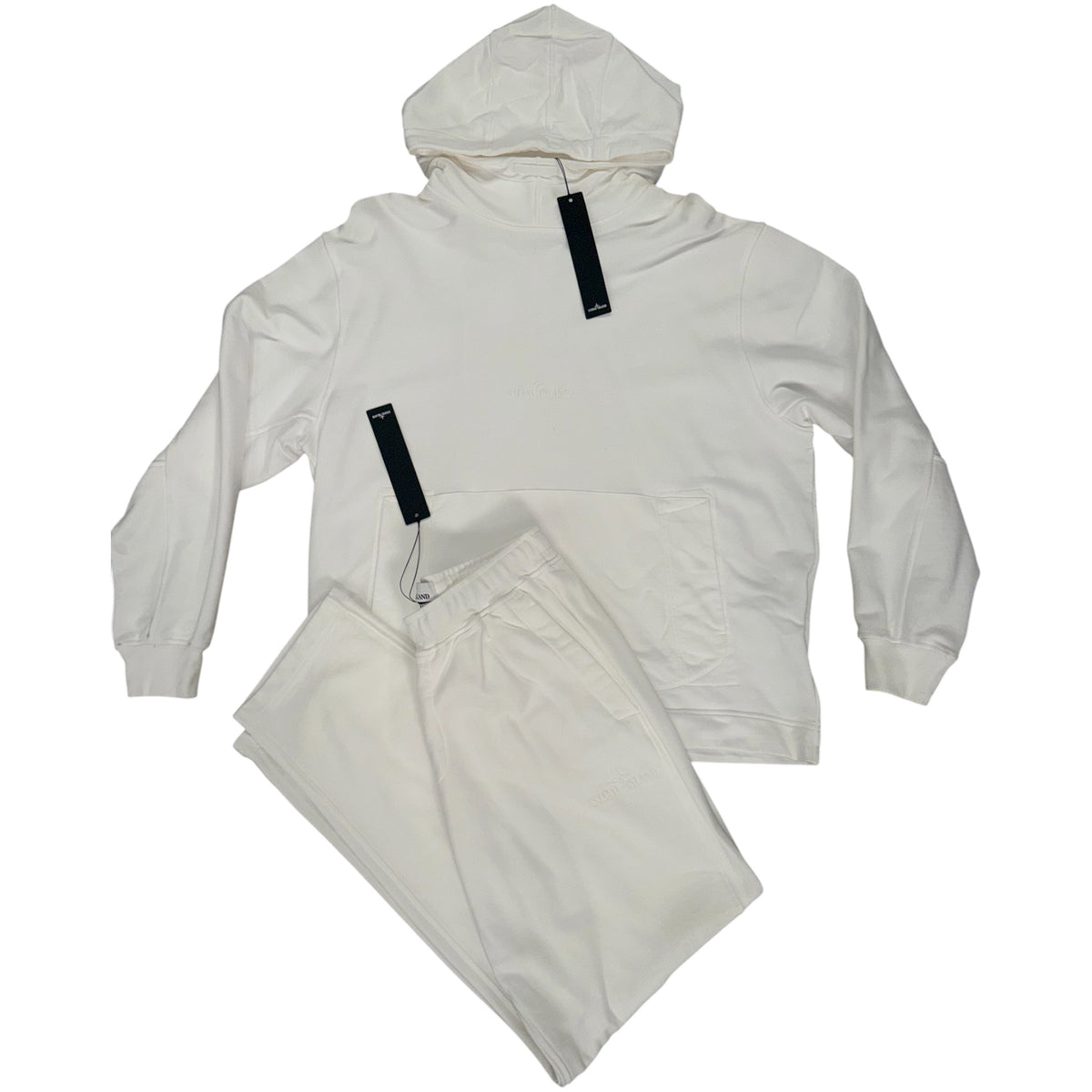 STONE ISLAND CENTRE LOGO TRACKSUIT WHITE