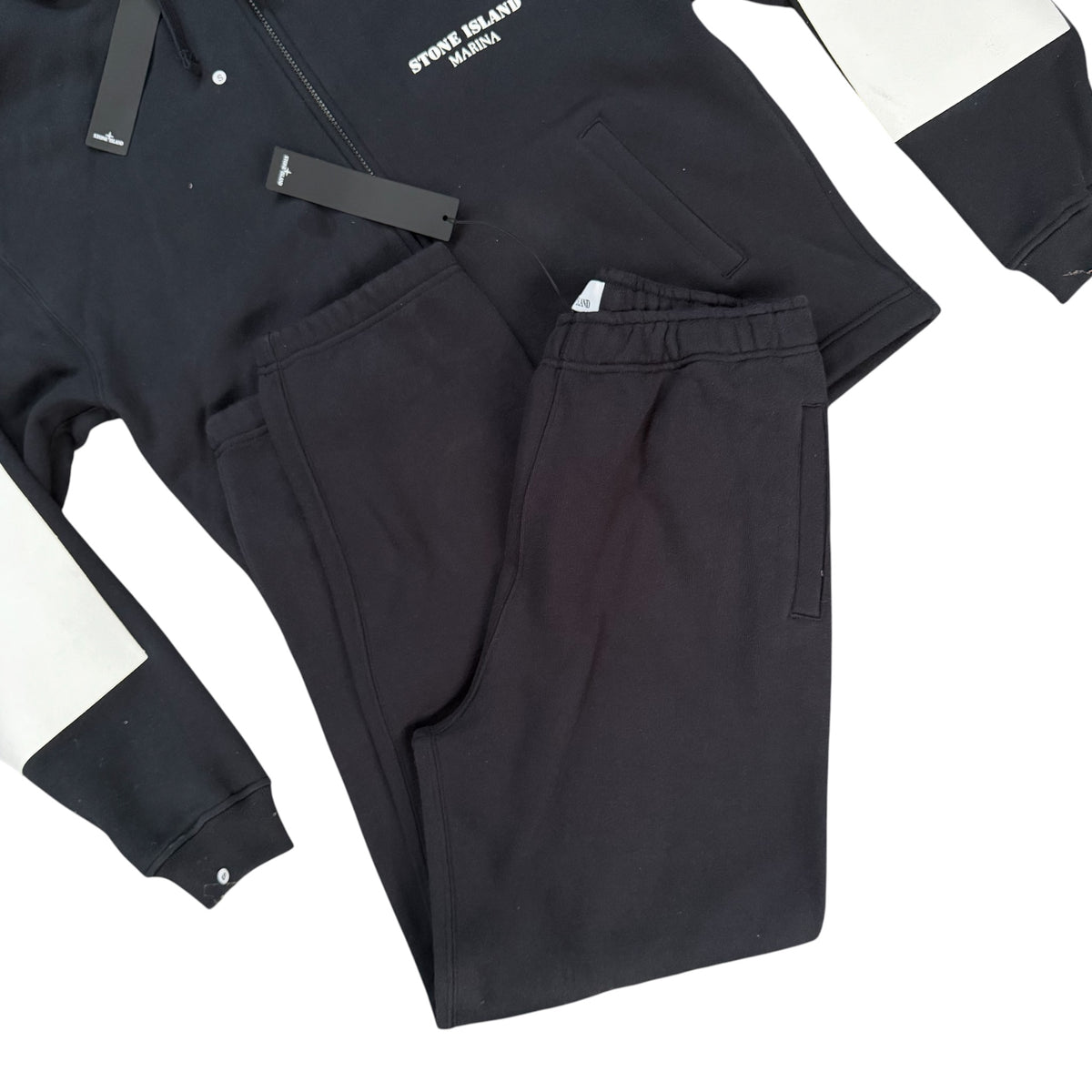 STONE ISLAND MARINA COTTON FLEECE TRACKSUIT NAVY