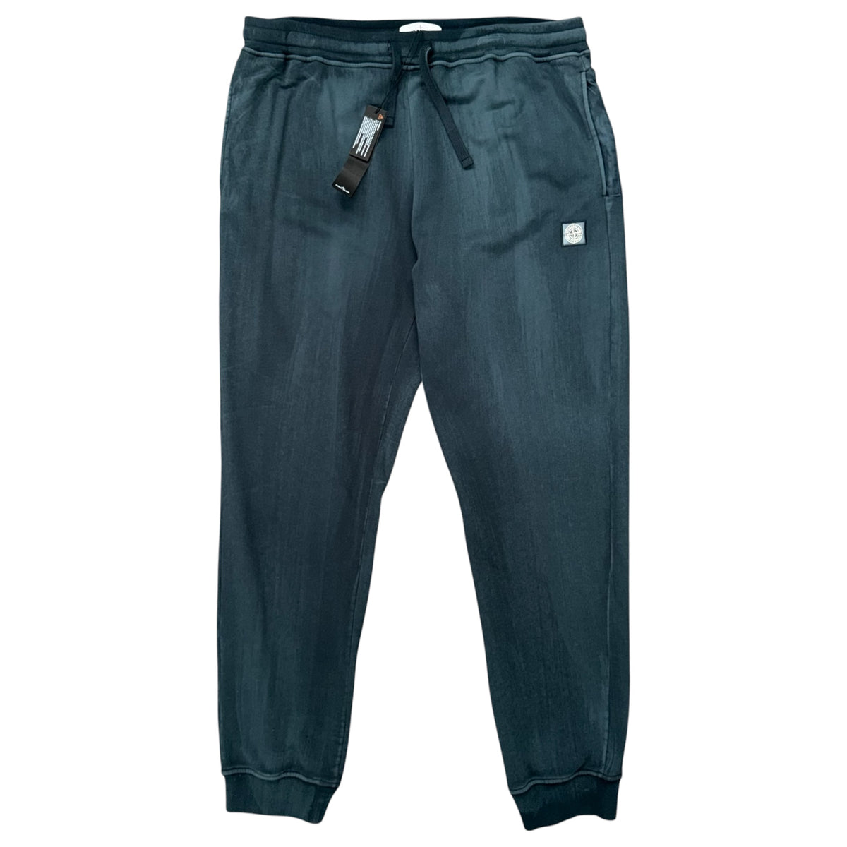 STONE ISLAND COTTON FLEECE GARMENT DYED SWEATPANTS DARK BLUE