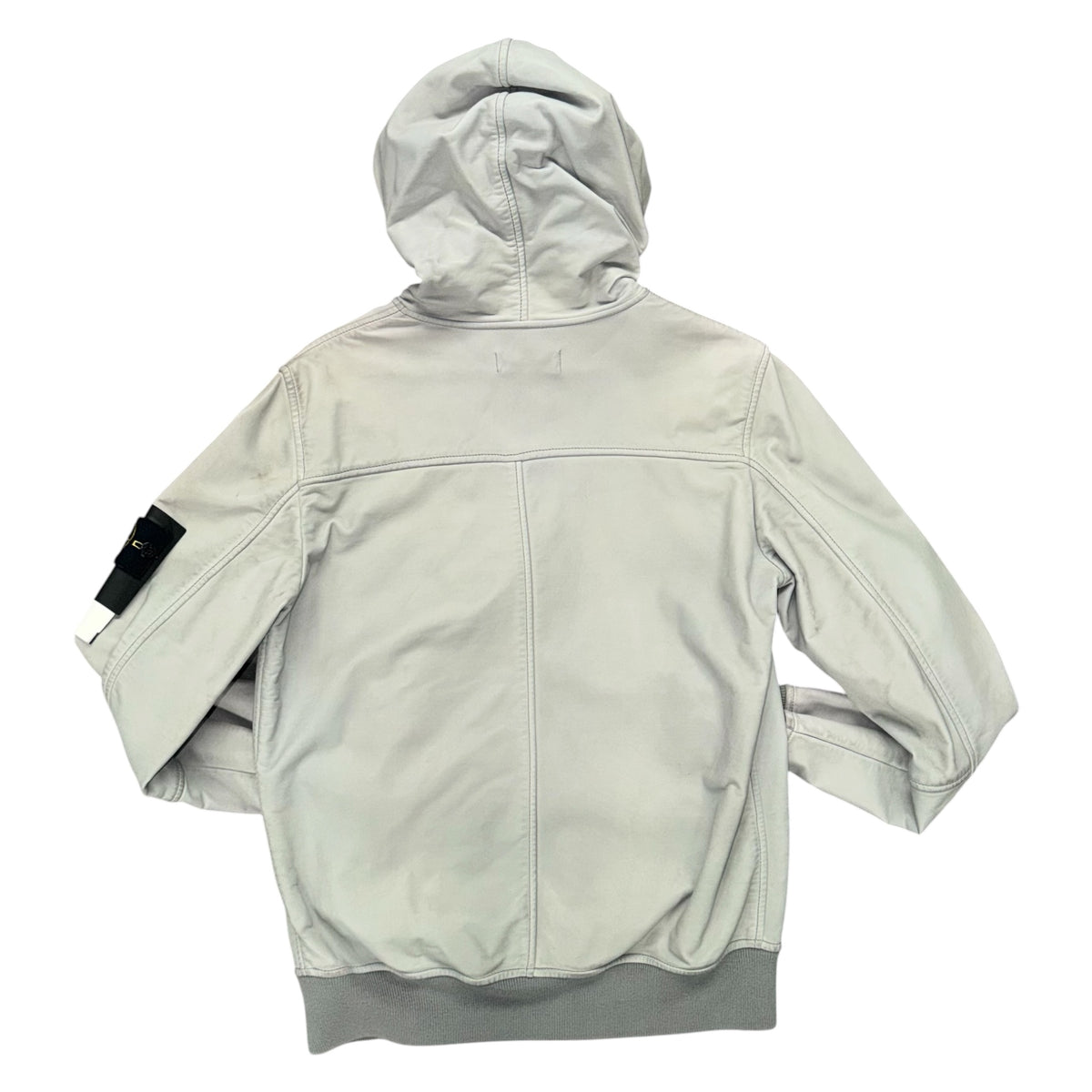 STONE ISLAND LIGHTWEIGHT LEATHER FELPA JACKET GREY