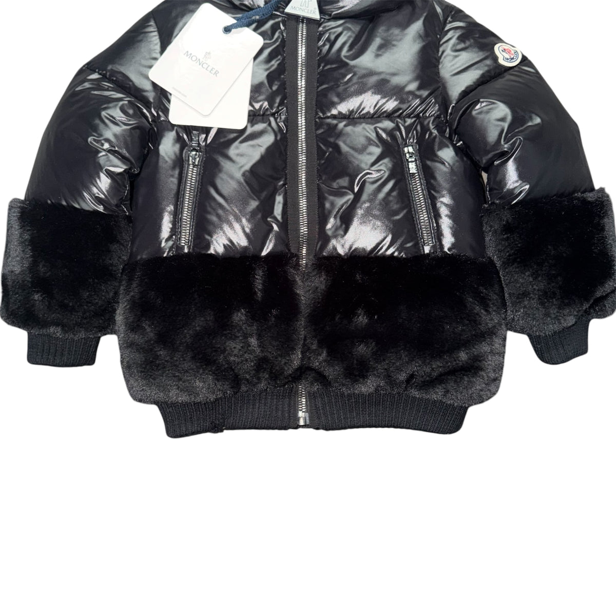 MONCLER LOGODEC KIDS PUFFER JACKET BLACK