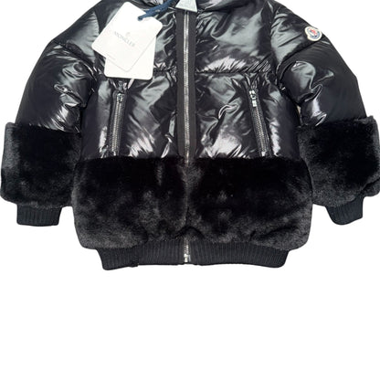 MONCLER LOGODEC KIDS PUFFER JACKET BLACK
