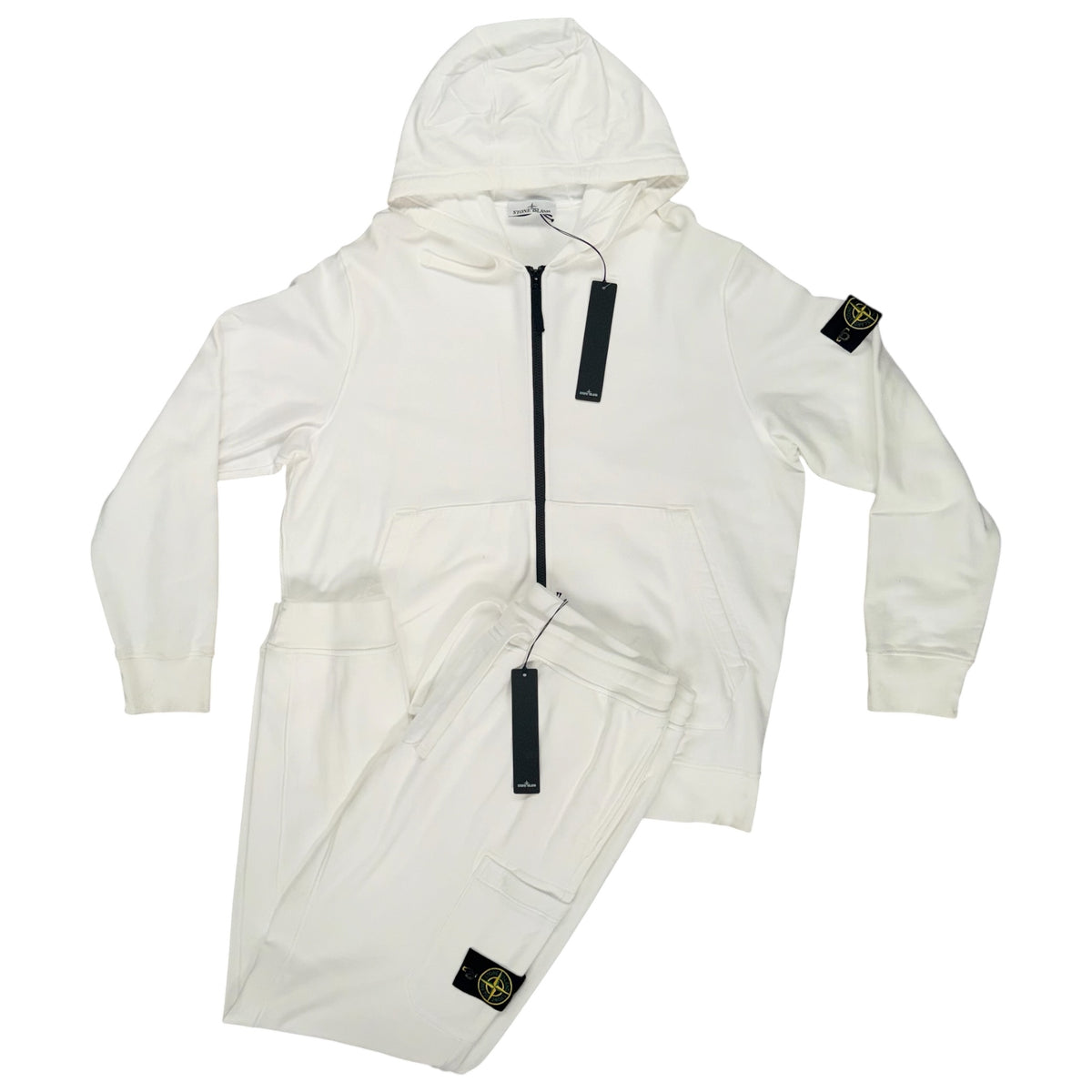 STONE ISLAND FULL ZIP UP TRACKSUIT WHITE