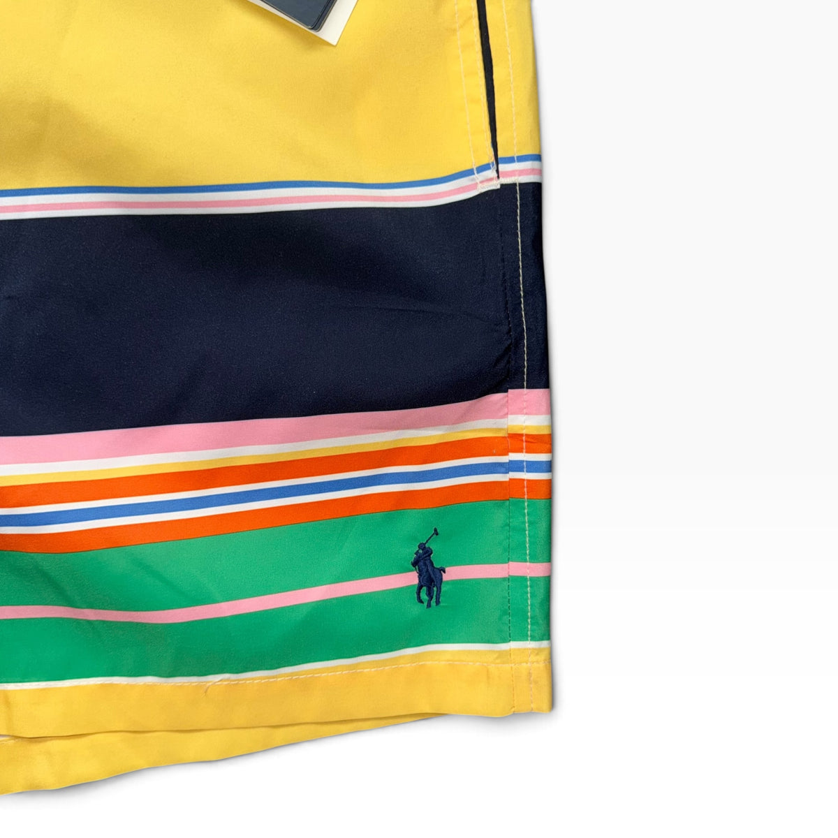 POLO RALPH LAUREN TRAVELER VARIED STRIPE SWIMSHORTS NAVY/YELLOW