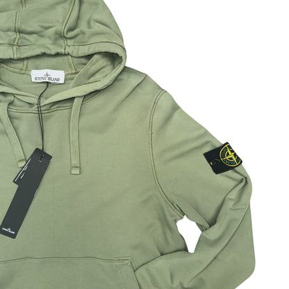 STONE ISLAND GARMENT-DYED COTTON FLEECE HOODIE KHAKI