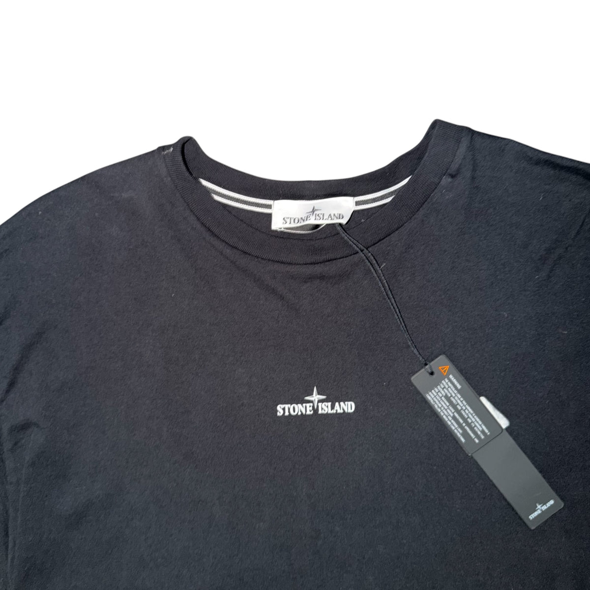 STONE ISLAND LOGO PRINTED TEE BLACK