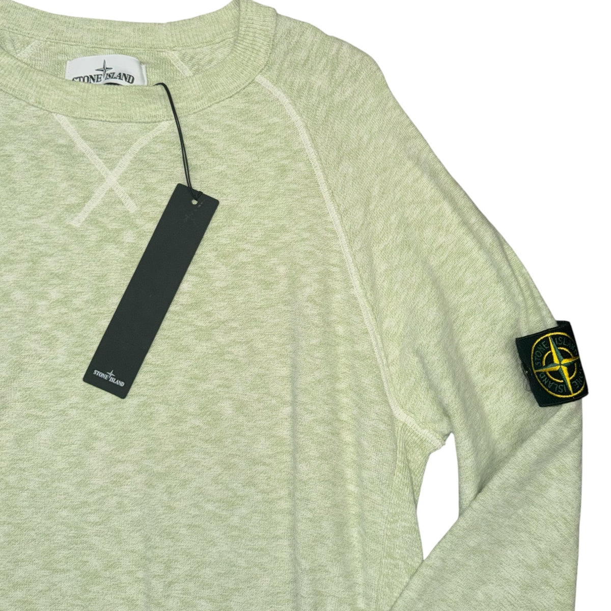 STONE ISLAND COTTON FLEECE CREWNECK MINT GREEN