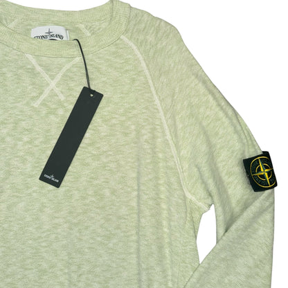 STONE ISLAND COTTON FLEECE CREWNECK MINT GREEN