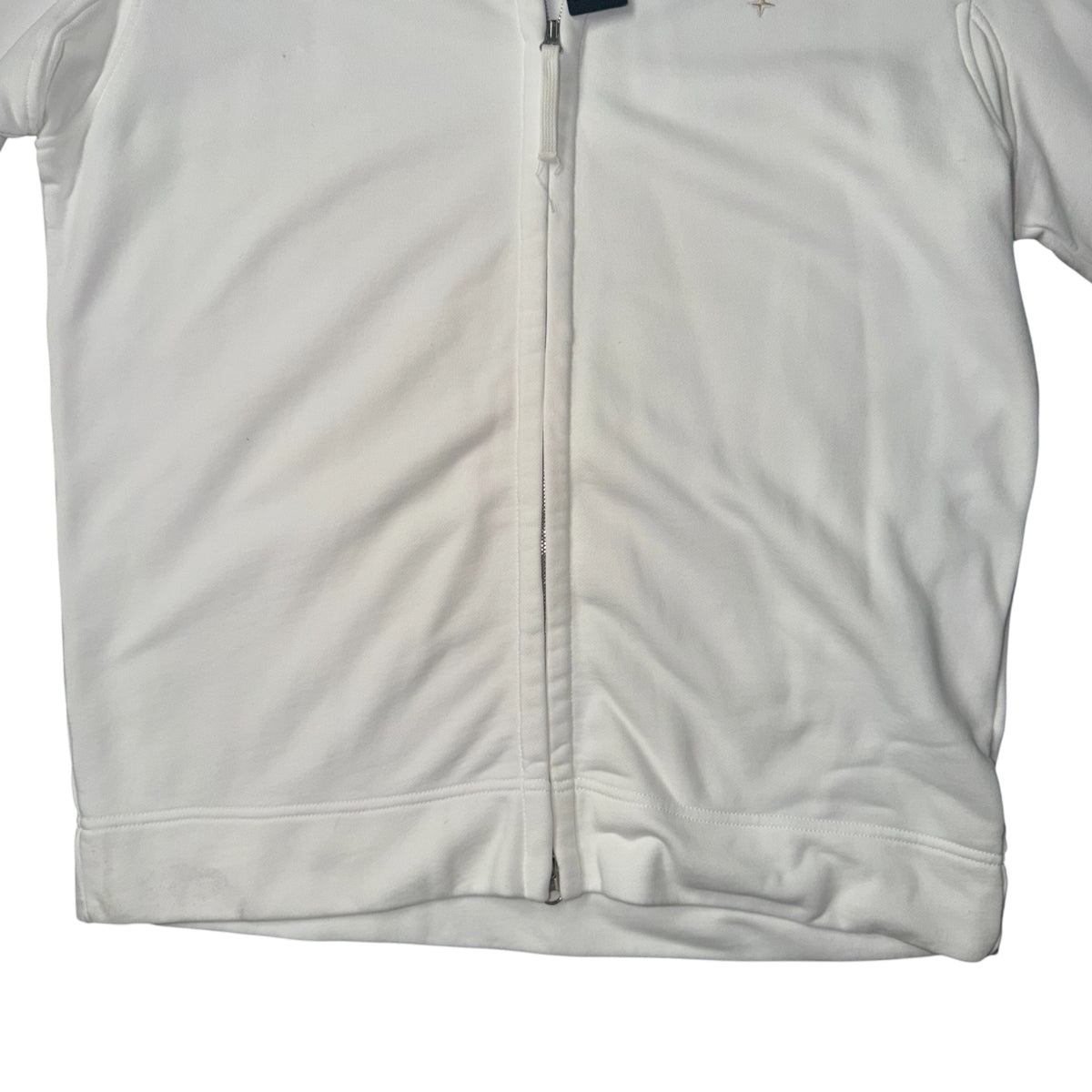 STONE ISLAND FULL ZIP SWEATSHIRT WHITE