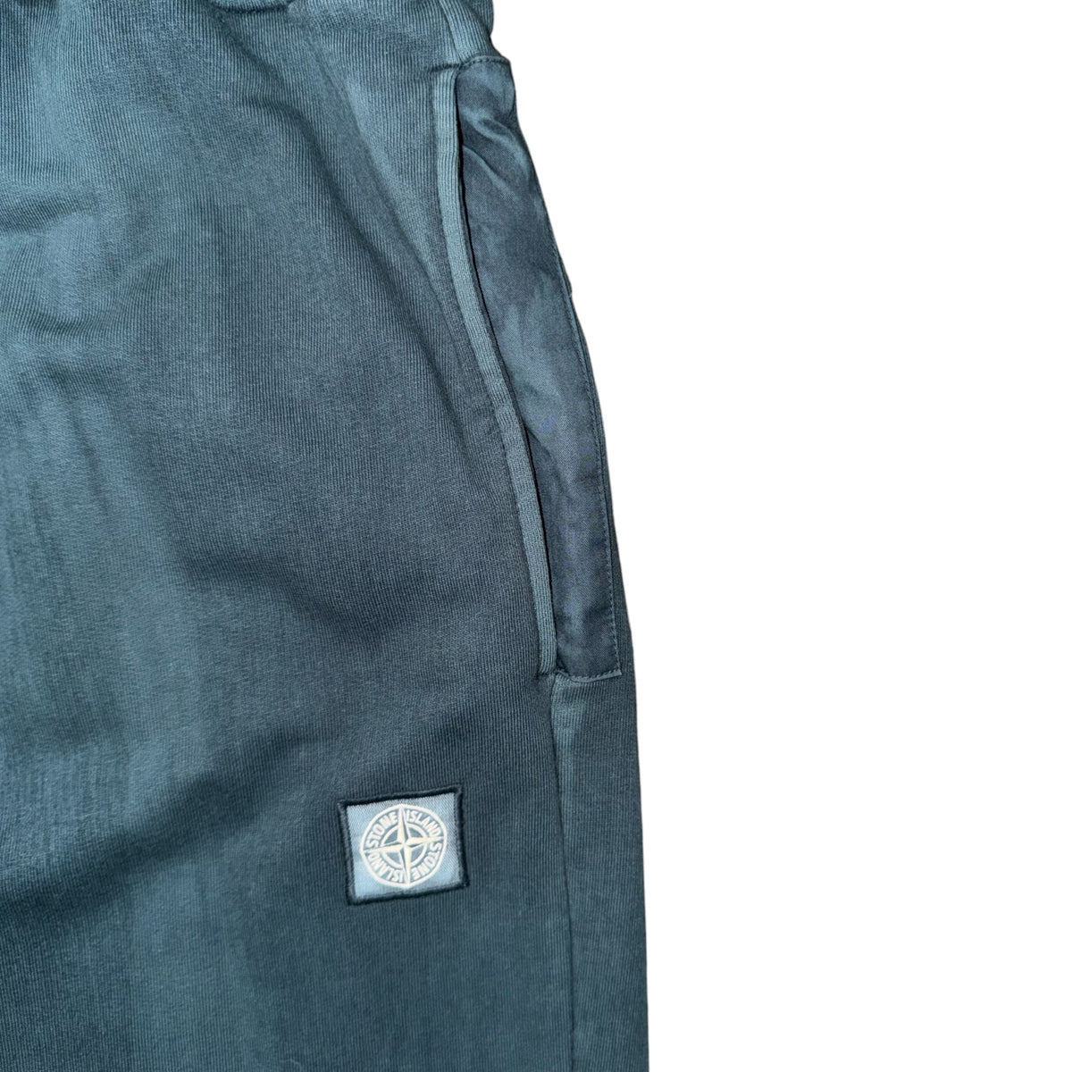 STONE ISLAND COTTON FLEECE GARMENT DYED SWEATPANTS DARK BLUE